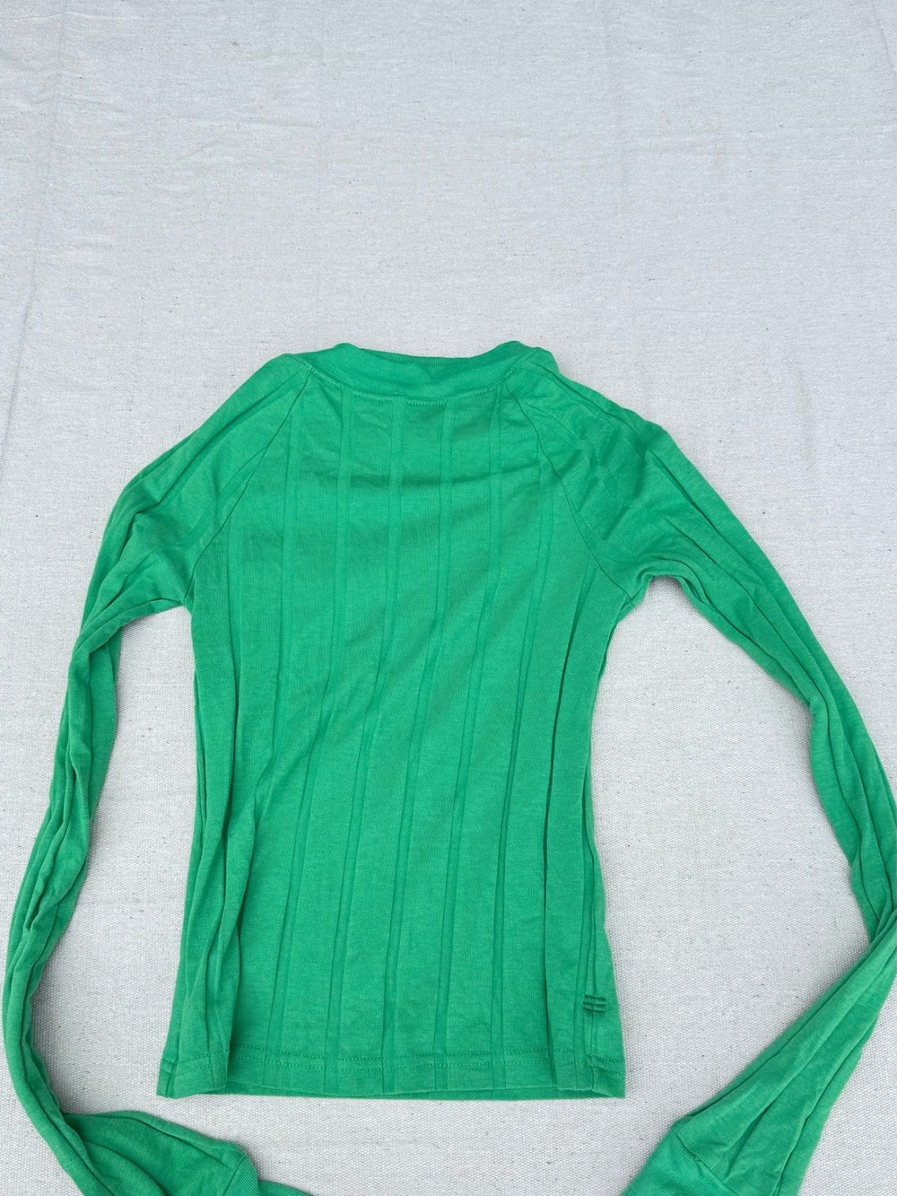 BDG Bright Green Ribbed Long-Sleeve Tee